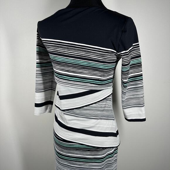 J. Mclaughlin Catalino Cloth Tiered Layered Multicolor Stripes Sheath Dress XS - Picture 4 of 6